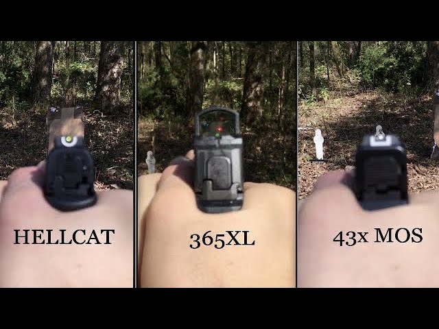 Springfield Hellcat vs Sig P365 XL vs Glock 43X MOS - Comparison