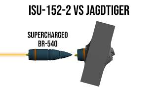 ISU-152-2 vs Jagdtiger ; 15.8MJ Impact ; Armor Penetration Simulation