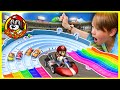 Hot Wheels MARIO KART Rainbow Road Raceway FISHTANK FALL RACE 
