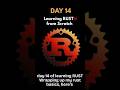 Day 14 of learning RUST #rust #learnrust #vector #strings #hashing #coding #programming #yt