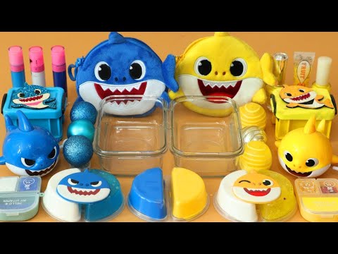 Mixing”<strong>Blue</strong> VS Yellow” Eyeshadow and <strong>Makeup</strong>,parts,glitter Into Slime!Satisfying Slime Video!★ASMR★