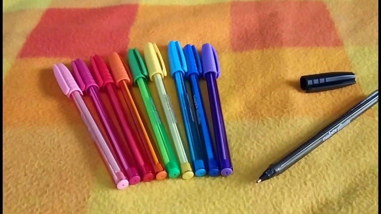 Carioca Fiorella - breve recensione penne a sfera colorate - YouTube