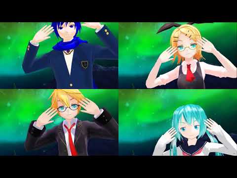 【MMD】　スイ、ミク、レン、リンでヒバナ