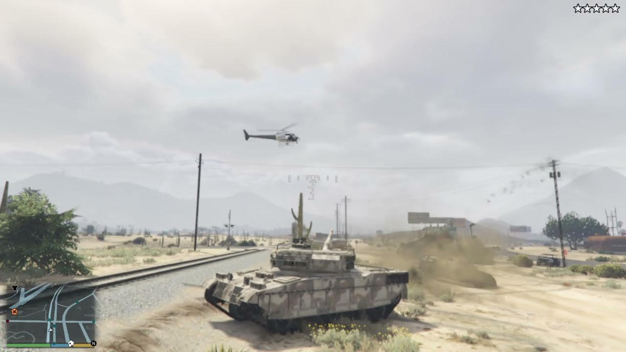 GTA 5 PS4 - Cops/ Killing Spree Sandy Shores Shootout + Tank Rampage + Five Star Chase