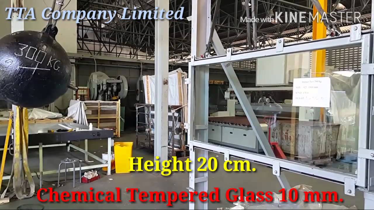 Chemical Tempered Glass 10 mm. (Impact Test) YouTube