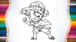 How to Paint Luffy Coloring Page Coloring Pages and Painting for Kids Toddlers - 4K 60FPS