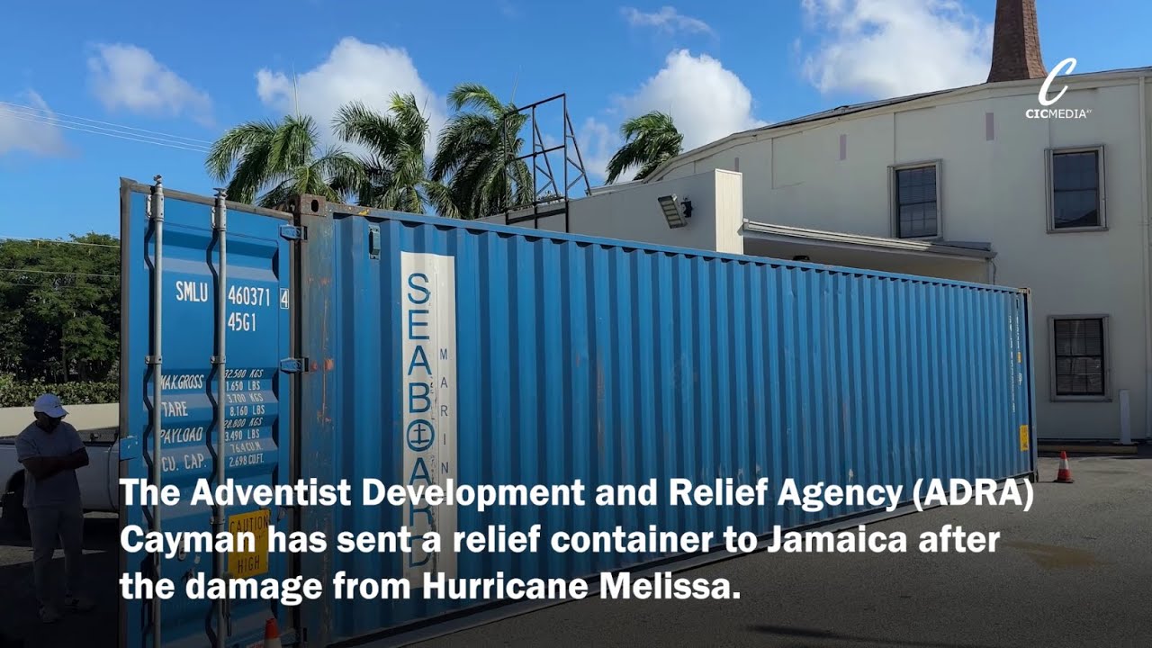 ADRA Cayman Ships Jamaica Relief Container