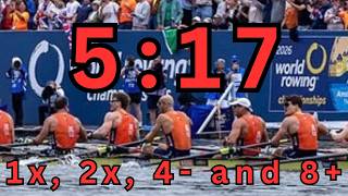 ALL OF ROWING'S WORLDS BEST TIMES | 1x, 2x, 4-, 8 