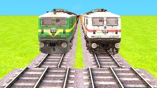 TWO HIGH SPEED TRAINS VS BROKEN RAILWAY TRACKS | | Indian Train Simulator | Railroad Gameplay 2023