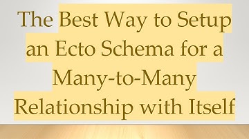 The Best Way to Setup an Ecto Schema for a Many-to-Many Relationship with Itself