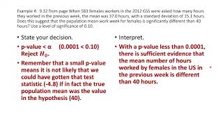 Chapter09 | Topic7 | Examples of One Sample Mean Hypothesis Testing