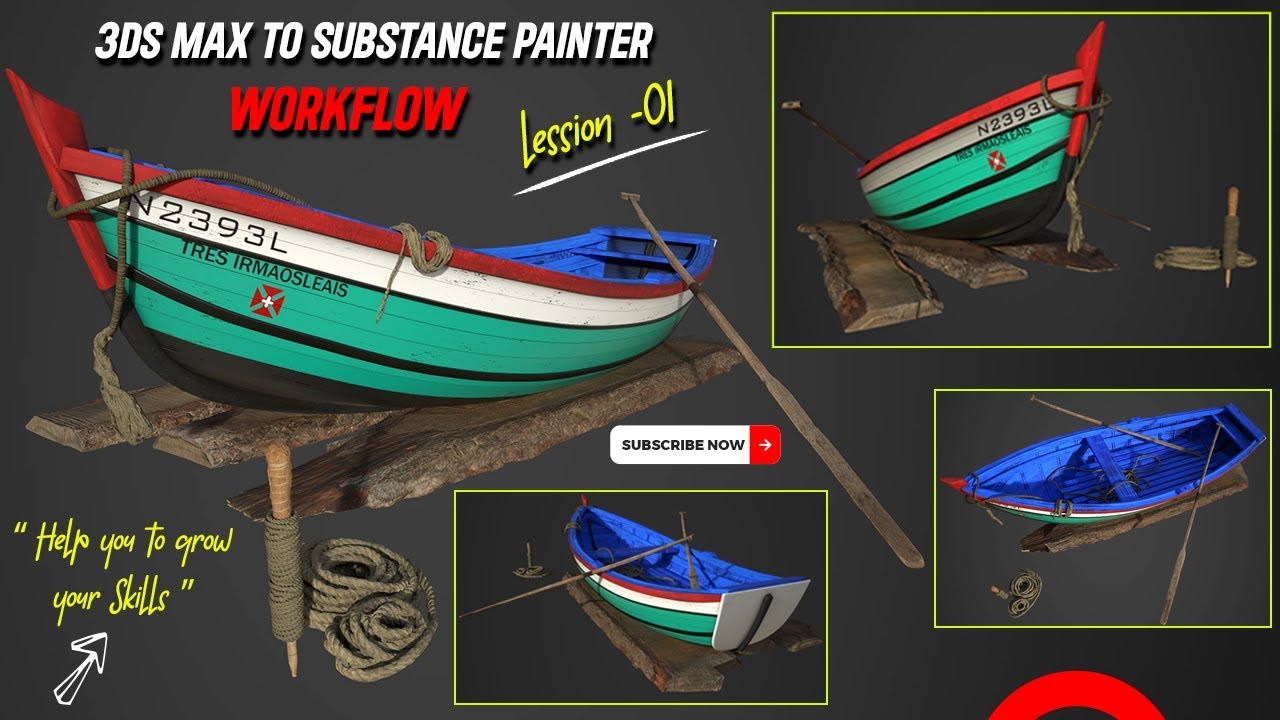 3ds max to substance painter texturing workflow Part-01 | unwrapping in ...