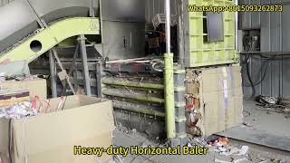 Heavy Duty Horizontal Baler | High Capacity Waste Paper &amp; Plastic Recycling Baling Machine