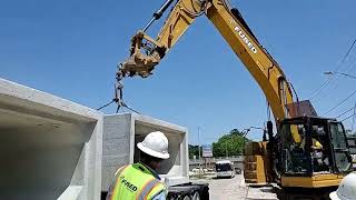 Watch Us Unload A Gigantic 2000 Pound Concrete Box Sewer! #concrete