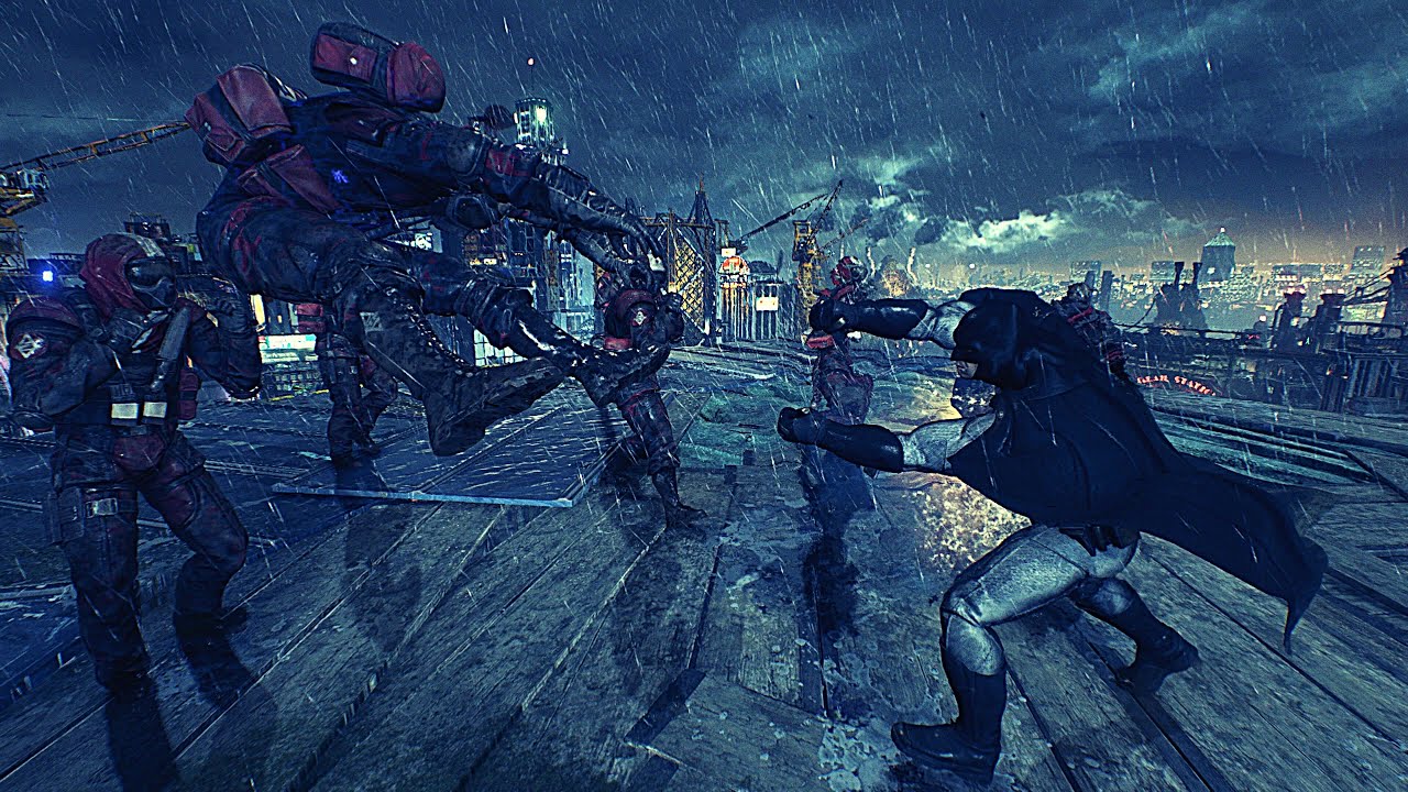 (No Counter Icons) Arkham Batman Fighting Until The Game Makes Him Stop