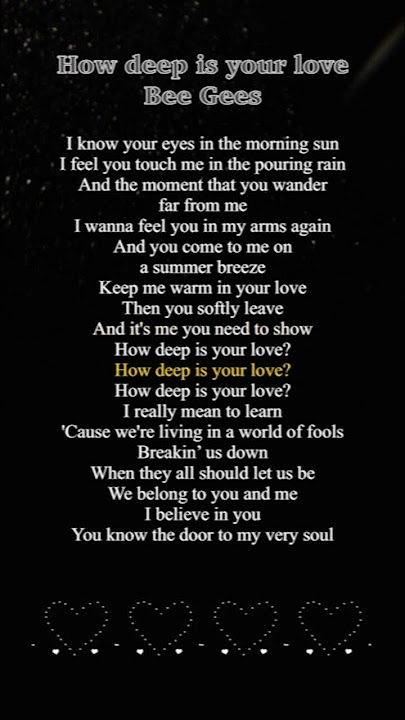 How Deep Is Your Love - Bee Gees | karaoke songs with lyrics | Sing and learn English