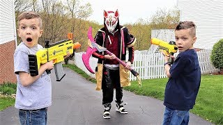 Nerf Blaster Battle:  Drift vs PBT Squad (Fortnite Drift In Real Life)