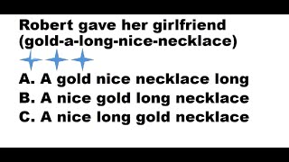 Word Order Test 1 - Test For Grammar