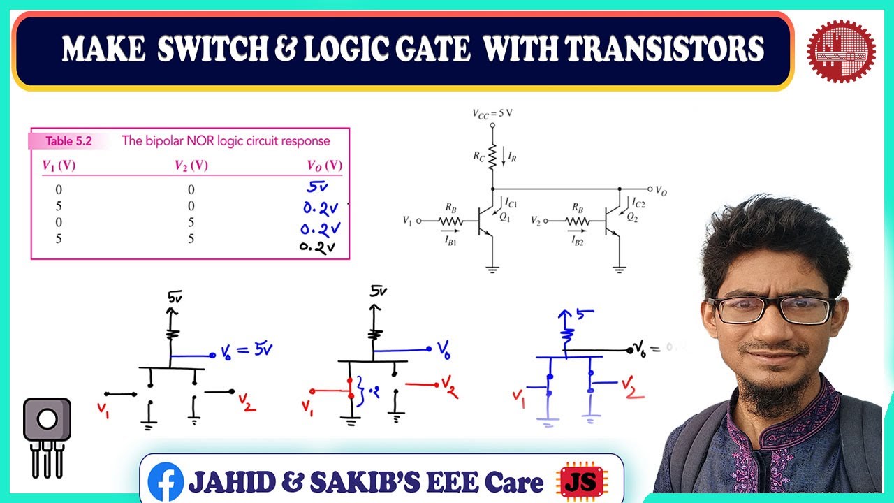 Using Transistor as Switch & Logic Gates | Problem solving | BJT | BD ...