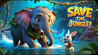 The Tiny Rabbit Who Outsmarted a Giant Elephant 🐰🐘 | Save The Jungle | Hindi Moral Story