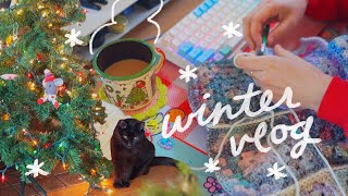 crafty winter vlog ❄☁ lastminute gifts, understudy work, cozy cat cuddles