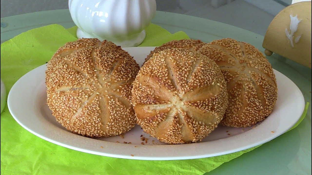 Sesambrötchen. Schritt für Schritt mit Rezept. - YouTube