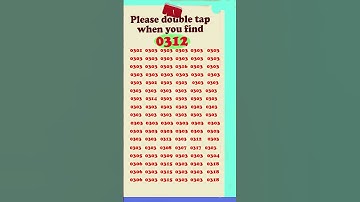 #observation #skills , Visual Test: 5 Seconds For You To Spot 0312. #search #puzzle #shorts #quiz