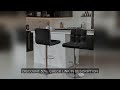 Bar Stools Set of 2, Adjustable PU Leather Swivel Barstools, Stools with Back and Footrest, Counter