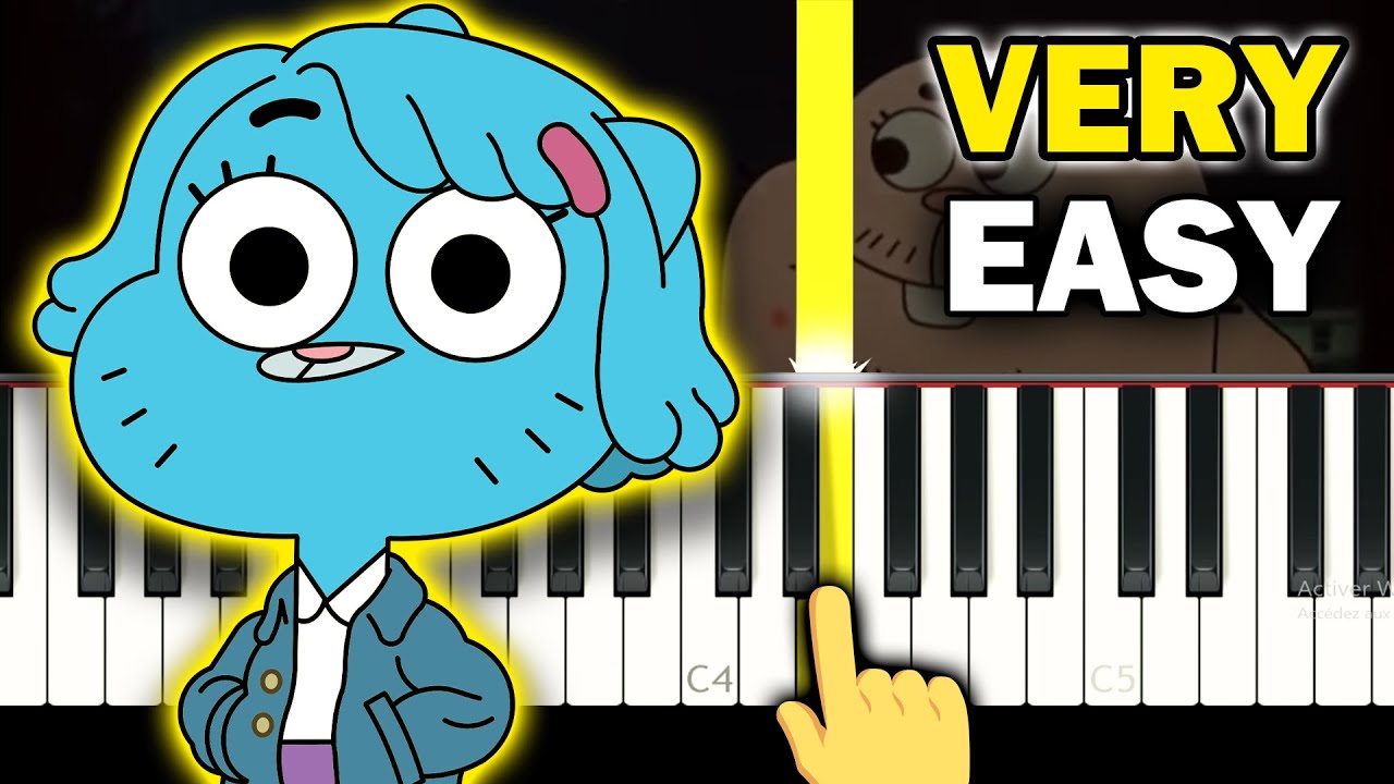 THE AMAZING WORLD OF GUMBALL - The Choices Song - VERY EASY Piano tutorial