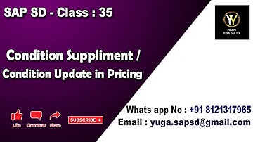 SAP SD-Klasse 35: Conditiesupplement / conditie-update in prijzen || Uw Yuga SAP SD