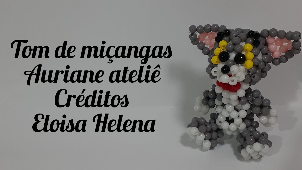 Gato Tom de miçangas 1/2