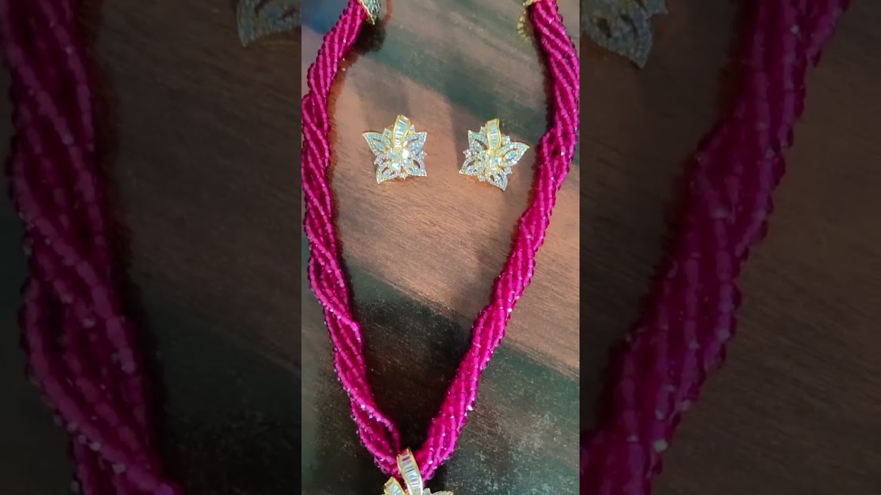 Beautiful Ruby Mala with ad pendent 