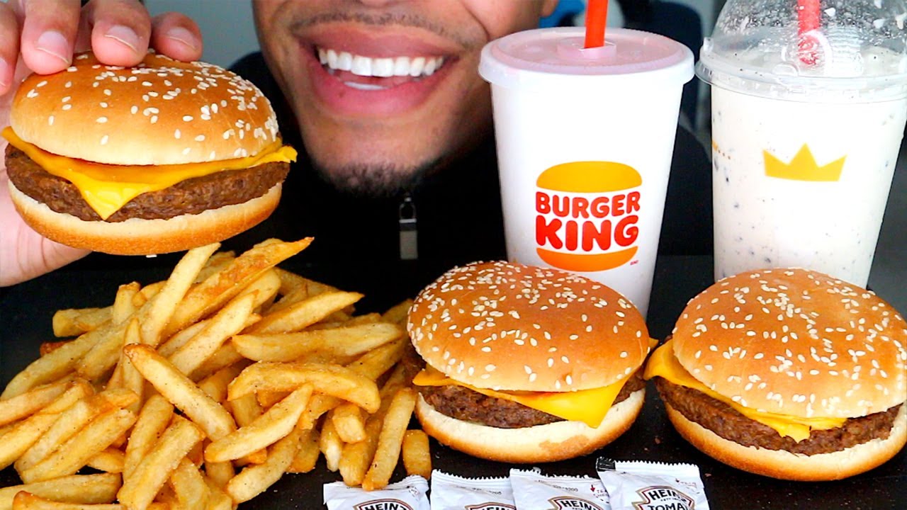 ASMR BURGER KING CHEESEBURGERS MUKBANG EATING SHOW NO TALKING