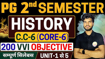 PG Semester 2 History Honours Paper 6 | PG 2nd Semester History CC 6 Objective Questions brabu lnmu
