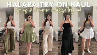 HALARA SPRING & SUMMER TRY ON HAUL | midsize try on haul, size L/XL, viral dresses & skirts review!
