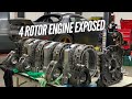 How we make 1400+ HP with a Rotary Engine. 4 Rotor Teardown