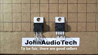Counterfeit vs Authentic TDA2050 audio amplifier IC test