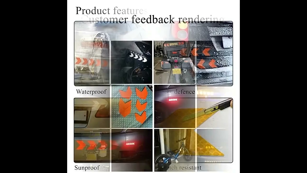 10pcs / lot Car Sticker Reflective Arrow Sign Tape Safety Warning