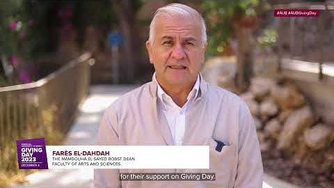 AUB Giving Day 2023 – A Thank You message from the Faculty of Arts and Sciences