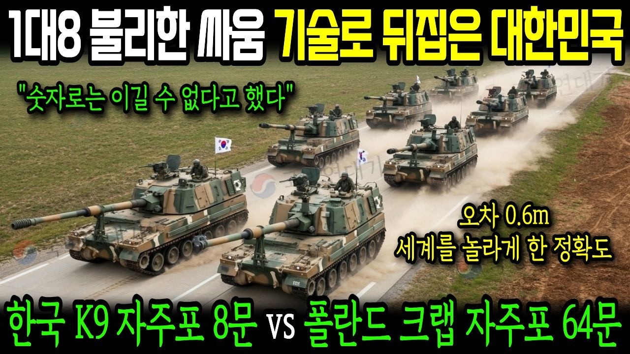 한국 K9 자주포 8문 vs 폴란드 크랩 자주포 64문, NATO 화력 대회서 벌어진 충격!