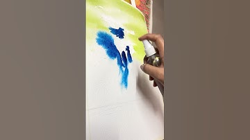 Watercolor time lapse easy landscape  water  painting!🖼️ 🔥🤌🏻 #song #art #watercolorpainting