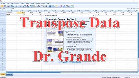 Transpose Data in SPSS to Prepare Variables for Analysis