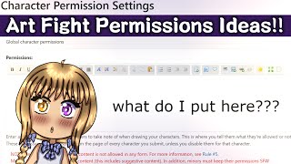 Art Fight Permissions! What To Include? Ideas To Help Write Your Permissions For Art Fight! 🎨💪🔥 screenshot 3