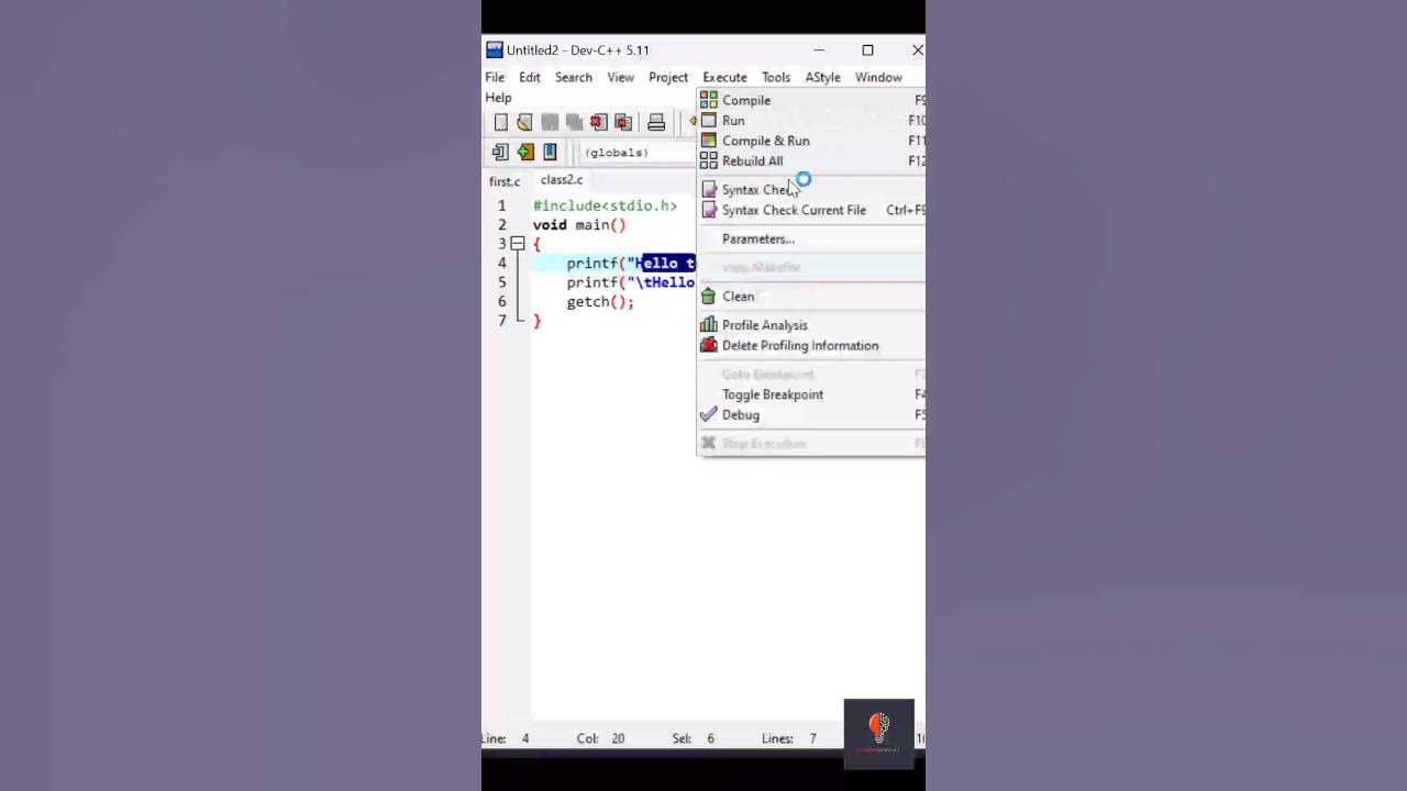 Class 3 how to create new line and tab space in c language shorts