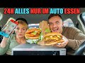 Wir essen 1 Tag lang alles NUR im Auto (amk mit verrückter Frau eingesperrt)