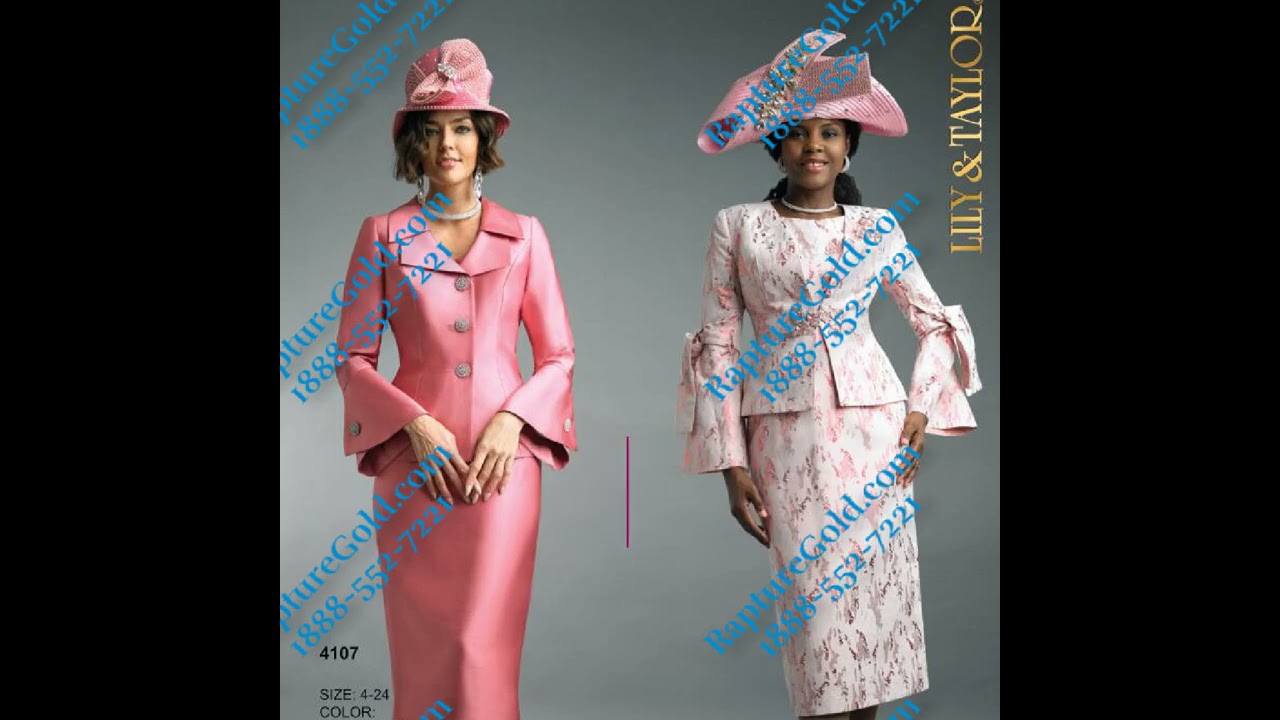 Lily and Taylor www.Rapturegold Women s Church Suits First ladies Hats Dresses. YouTube