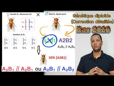 Bac sciences  SVT 2026 (Tunisie) : Corrigé détaillé de l'exercice de génétique des diploïdes