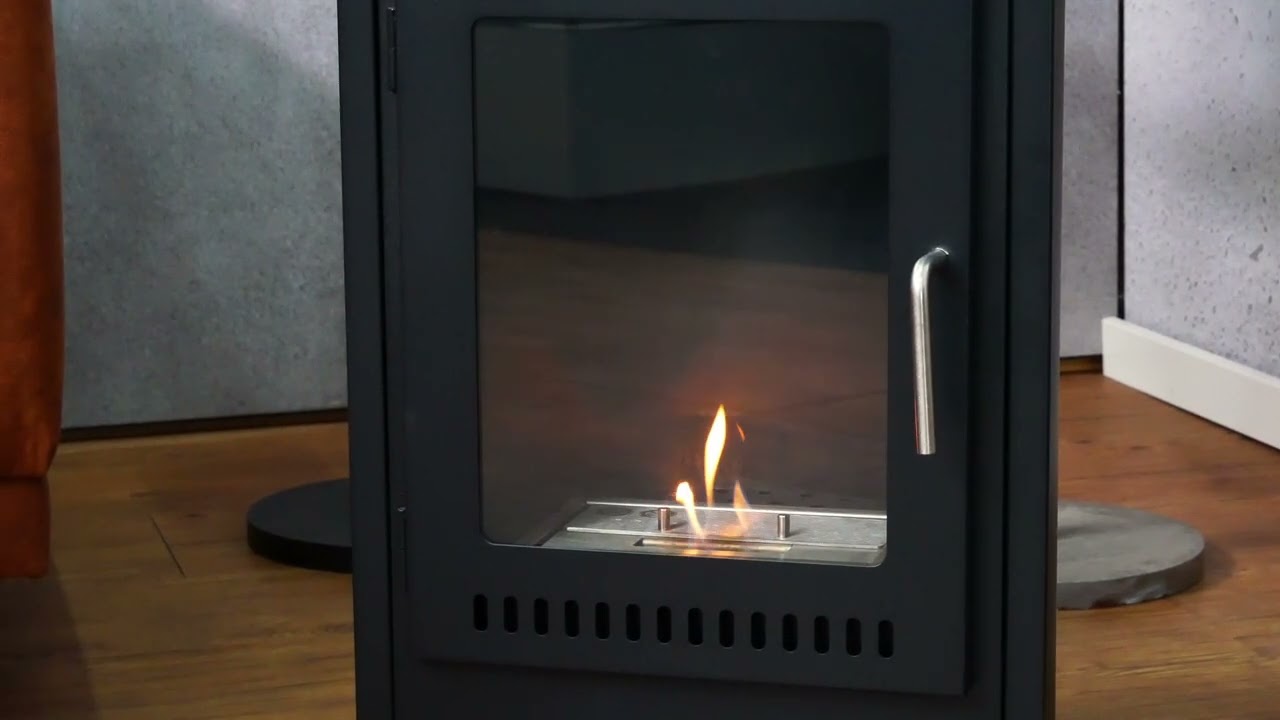 Carson - Small Bioethanol Wood Stove Fireplace - YouTube