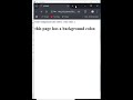 Background Color in HTML in Seconds!