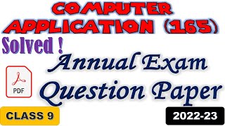 Class 9 Computer Application Solved Question Paper 2022-23 screenshot 1